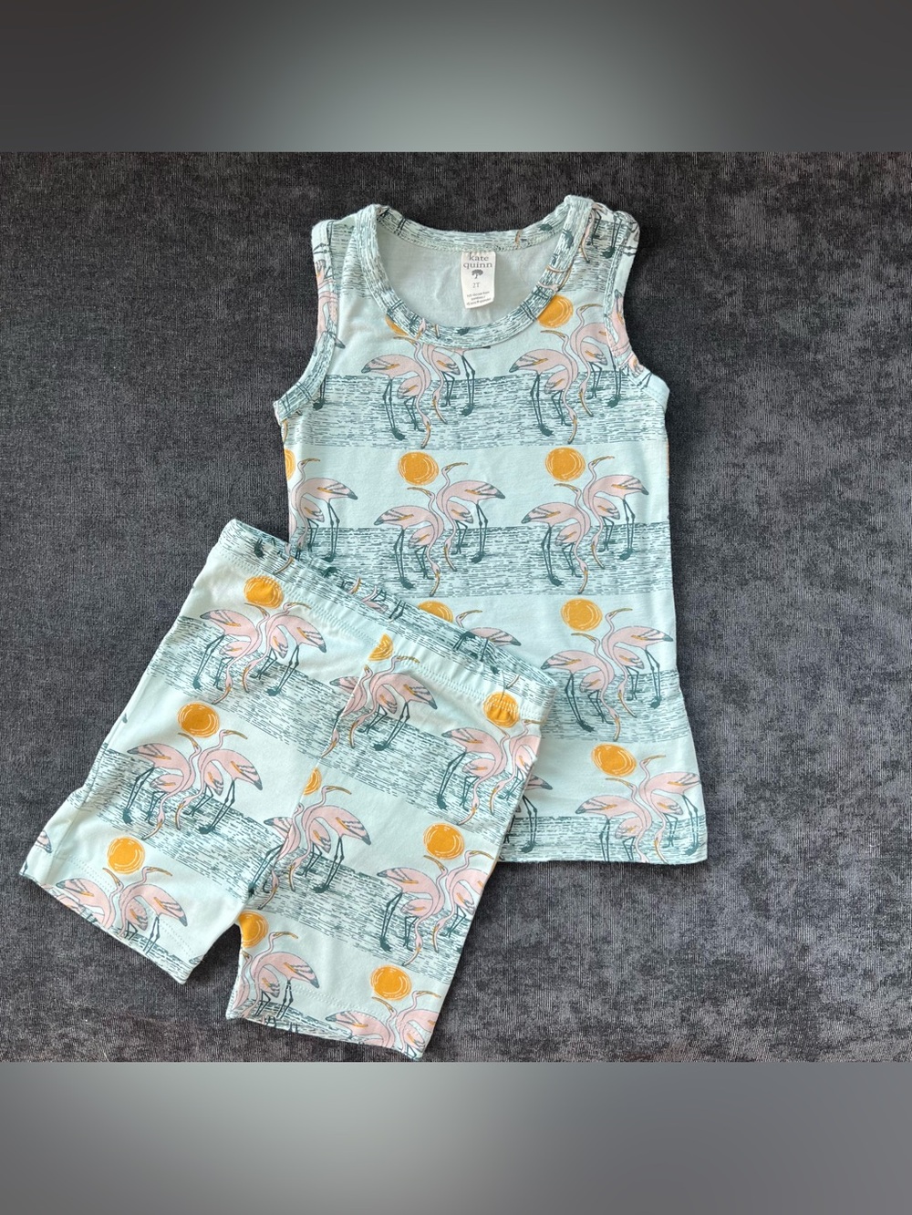 Kate Quinn Kids Bamboo Flamingo Sun Tank Set Size 2T